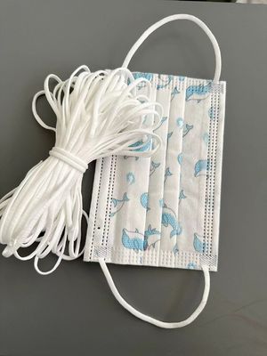 Vlak Elastisch Koord 2mm 3mm van Earloop 3.5MM 3/16“ Polyester voor 3ply-Gezichtsmasker