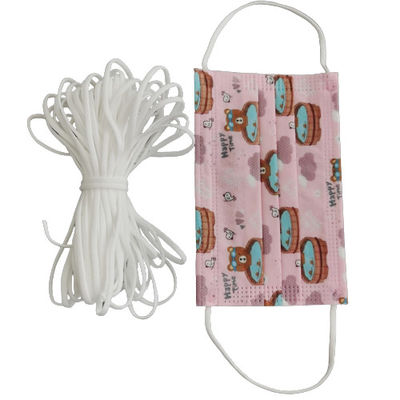 3.0mm Wit Vlak Rond Elastisch Earloop Koord Zacht Rond Elastisch Koord voor Gezichtsmaskers