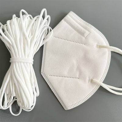 N95 Elastische het Oorbanden 5mm 6mm 6.5mm 7mm Witte Polyester Spandex van het Gezichtsmasker
