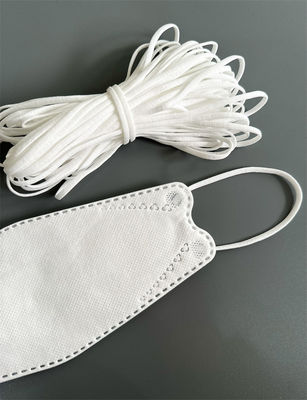 5mm Vlakke Elastische het Koord Witte Polyester Spandex Earloop van de Oorlijn voor Koreaans 3D Masker