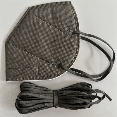 Elastische Elastische Oorlijnen 4mm het Zwarte Vlakke Koord van Polyesterspandex voor 3D Gezichtsmasker