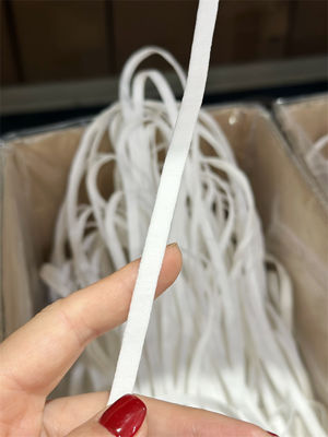 6.5mm Vlakke het Oorlijn van Polyesterspandex voor N95-het Wit van het Gezichtsmasker